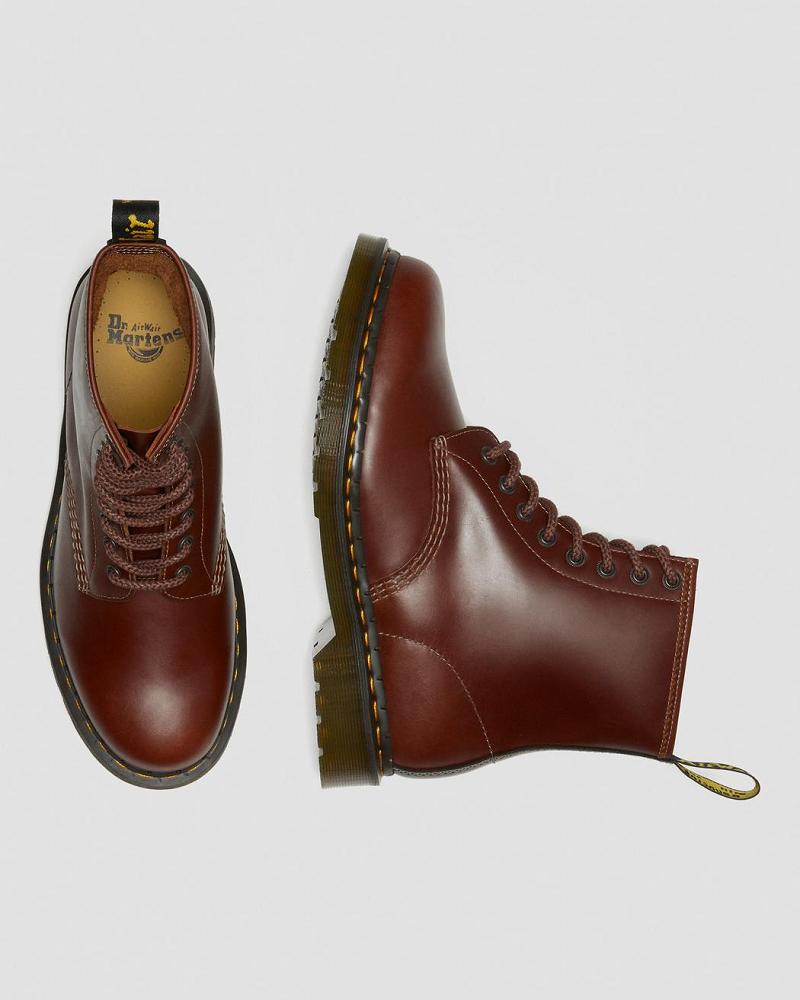 Brown / Black Men's Dr Martens 1460 Men's Abruzzo Leather Lace Up Boots | CA 516JPQ